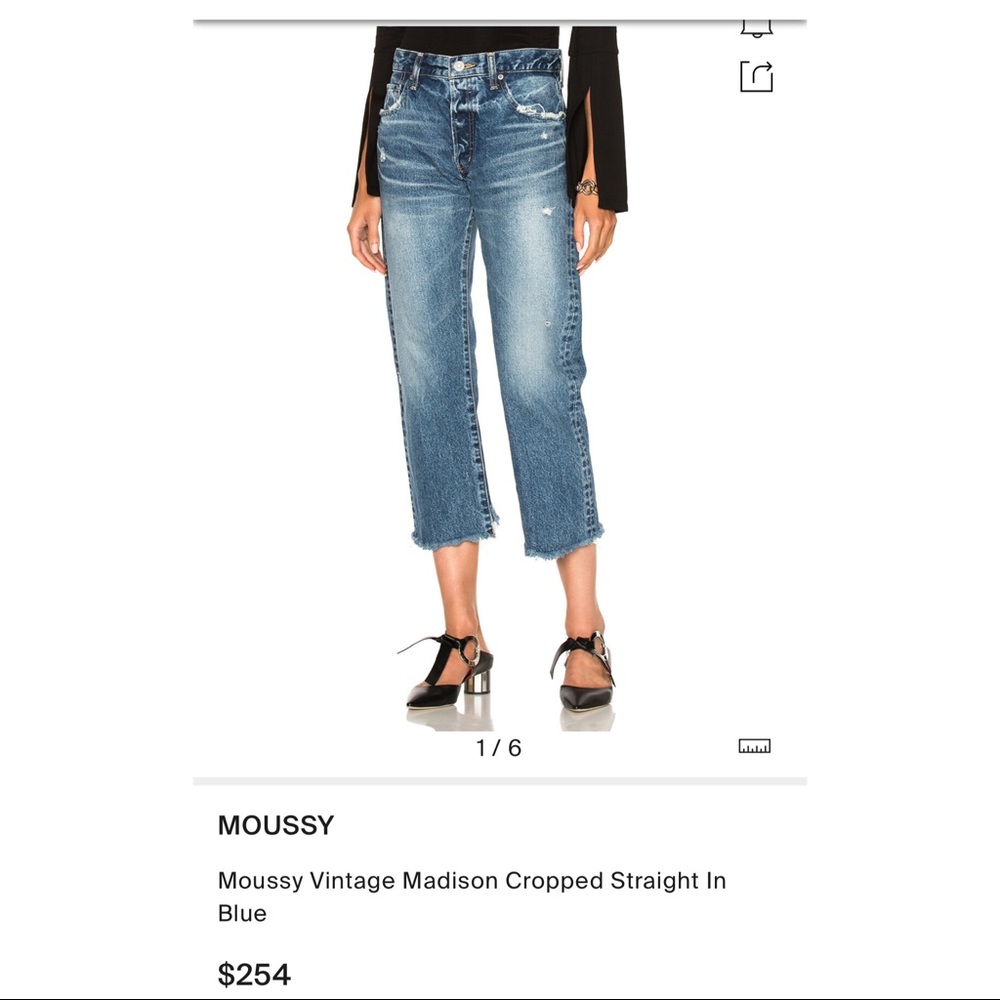 MOUSSY vintage Madison crop straight 24 jeans